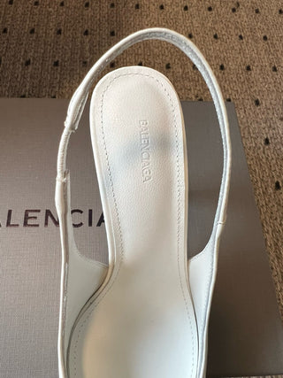 Balenciag* pointed-toe kitten-heel pumps