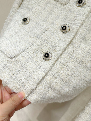 Chane 25K Black Tweed Sequined Jacket