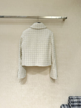 Chane 25K Black Tweed Sequined Jacket