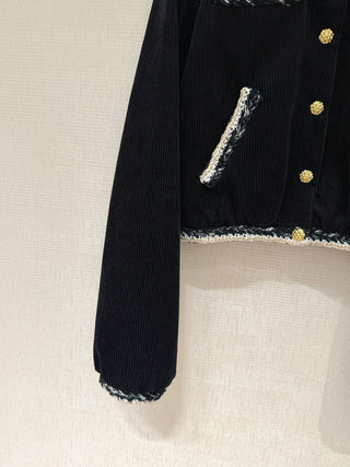 Chane 25K Métiers d'Art collection new top-tier striped corduroy jacket