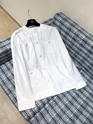 CHANE*25K series white four-pocket shirt