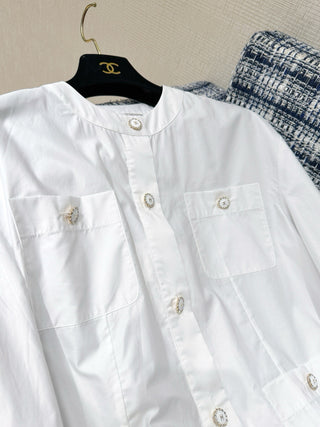CHANE*25K series white four-pocket shirt
