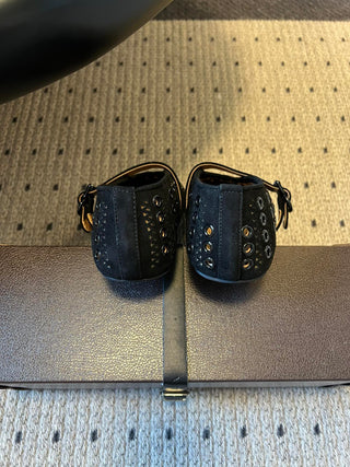 26ss Flat Round Hollow-Out Mary Jane Shoes