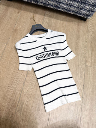 26C Early Spring Collection Striped Knit Short-Sleeve