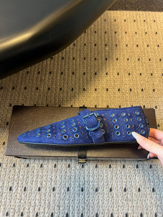 26ss Flat Round Hollow-Out Mary Jane Shoes