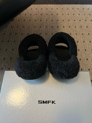 SMF* Platform Plush Open-Toe Slippers
