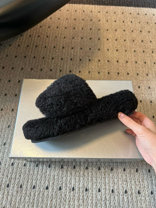 SMF* Platform Plush Open-Toe Slippers