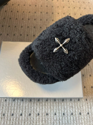 SMF* Platform Plush Open-Toe Slippers