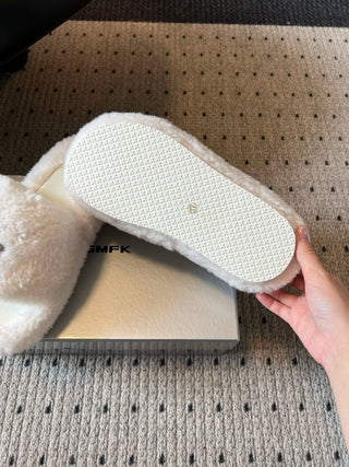 SMF* Platform Plush Open-Toe Slippers