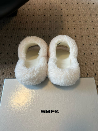 SMF* Platform Plush Open-Toe Slippers