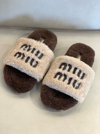 miumi* autumn and winter fur slippers