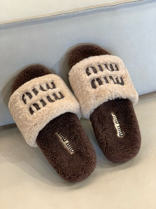 miumi* autumn and winter fur slippers