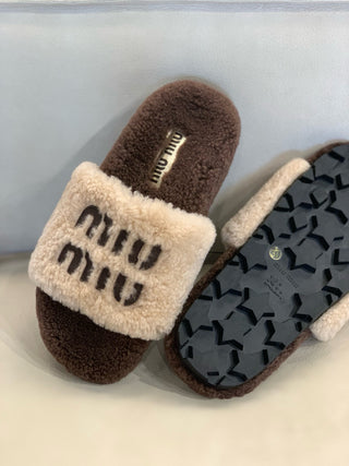miumi* autumn and winter fur slippers