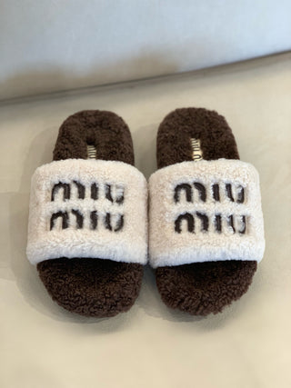 miumi* autumn and winter fur slippers
