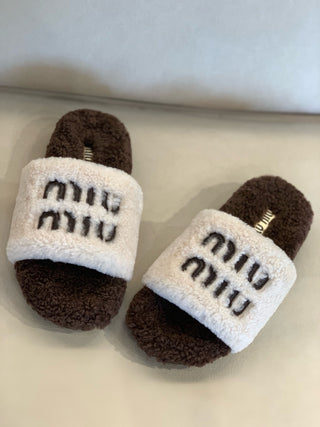 miumi* autumn and winter fur slippers