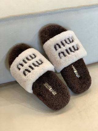 miumi* autumn and winter fur slippers
