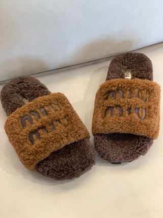 miumi* autumn and winter fur slippers