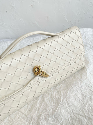 bv andiamo slouch clutch, sea salt white