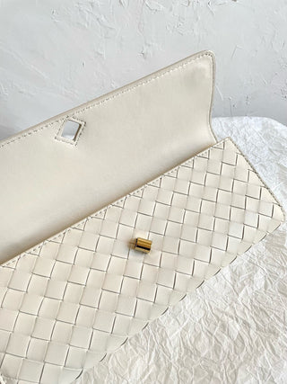 bv andiamo slouch clutch, sea salt white