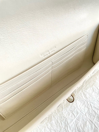 bv andiamo slouch clutch, sea salt white