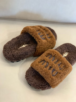miumi* autumn and winter fur slippers