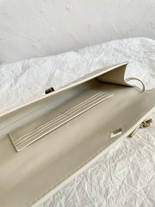 bv andiamo slouch clutch, sea salt white