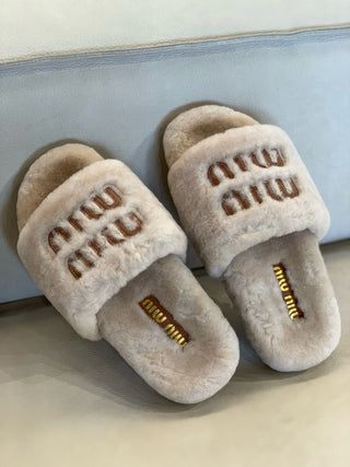 miumi* autumn and winter fur slippers
