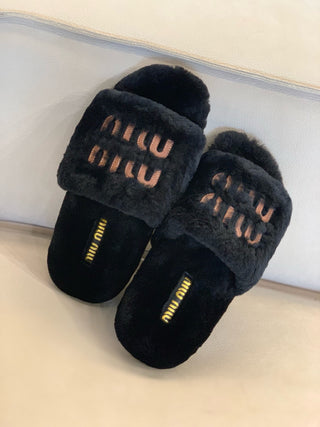 miumi* autumn and winter fur slippers