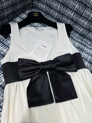 Chane new bow-tie top is made of 100% silk.