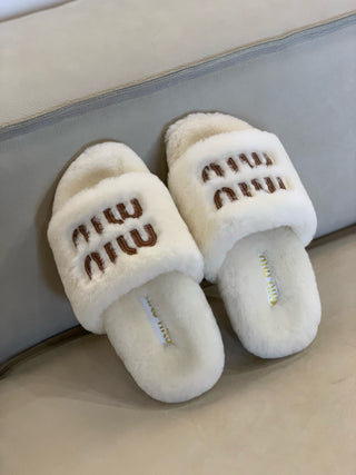 miumi* autumn and winter fur slippers