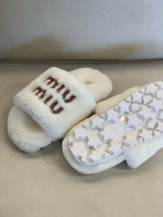 miumi* autumn and winter fur slippers