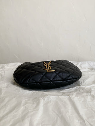 ys1 Icarino Quilted Nappa Leather Handbag Lambskin Black Gold