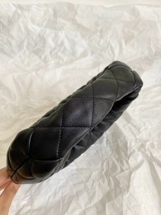 ys1 Icarino Quilted Nappa Leather Handbag Lambskin Black Gold