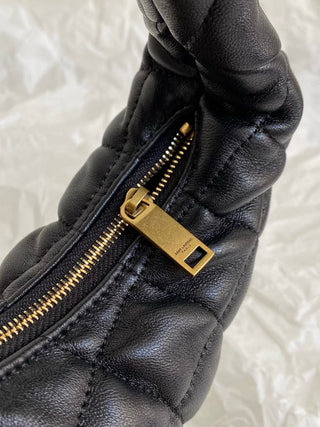 ys1 Icarino Quilted Nappa Leather Handbag Lambskin Black Gold