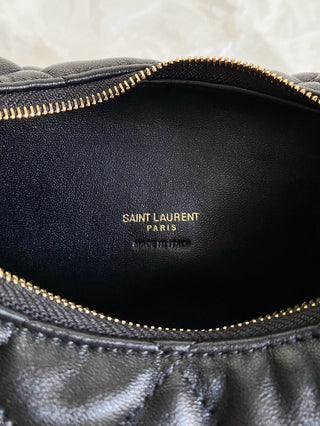 ys1 Icarino Quilted Nappa Leather Handbag Lambskin Black Gold