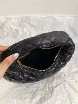 ys1 Icarino Quilted Nappa Leather Handbag Lambskin Black Gold