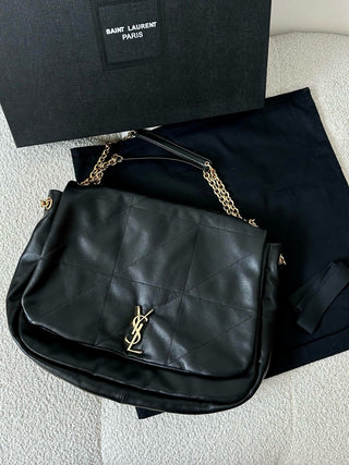 ys1 jamie sheepskin chain large bag black gold