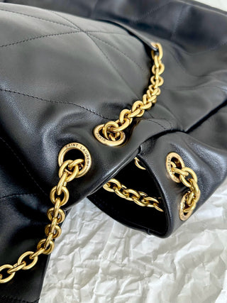 ys1 jamie sheepskin chain large bag black gold