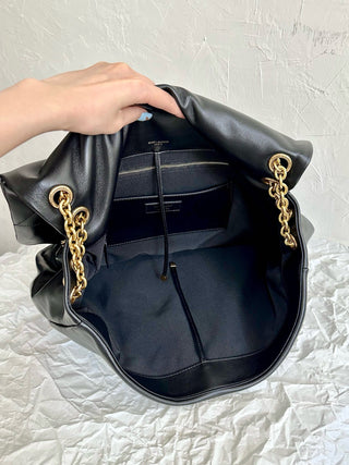 ys1 jamie sheepskin chain large bag black gold