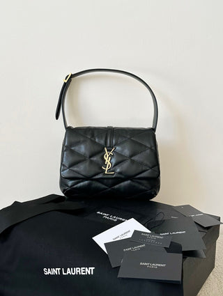 ys1 le57 quilted diamond sheepskin underarm bag black