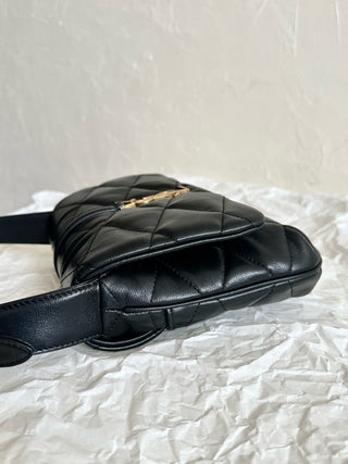 ys1 le57 quilted diamond sheepskin underarm bag black