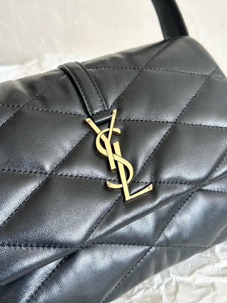 ys1 le57 quilted diamond sheepskin underarm bag black