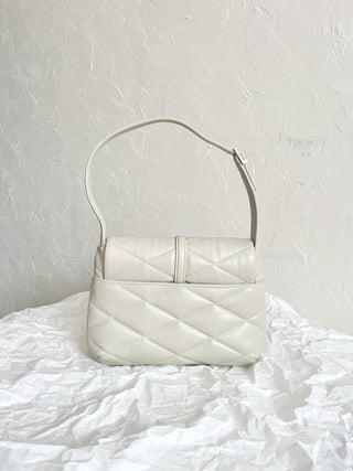 ys1 le 57 quilted diamond sheepskin underarm bag white