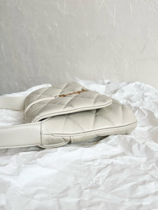 ys1 le 57 quilted diamond sheepskin underarm bag white