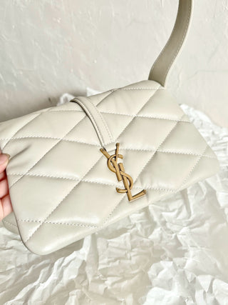 ys1 le 57 quilted diamond sheepskin underarm bag white