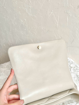 ys1 le 57 quilted diamond sheepskin underarm bag white
