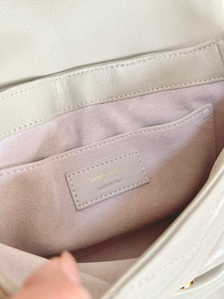 ys1 le 57 quilted diamond sheepskin underarm bag white