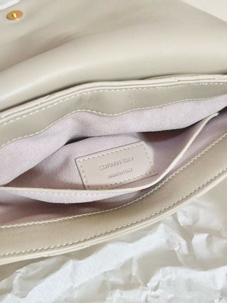 ys1 le 57 quilted diamond sheepskin underarm bag white
