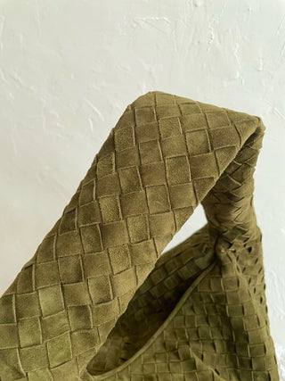 BV Hop Suede Olive Green Large