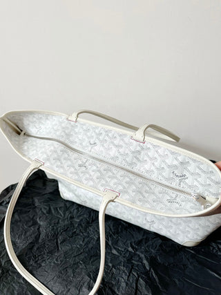 Zip-Up Tote Shopping Bag, Large/Medium, White 🤍